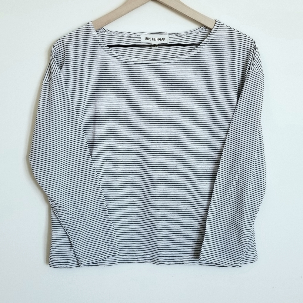 MADEWELL STRIPED CROPPED SHIRT